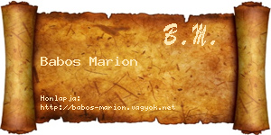 Babos Marion névjegykártya